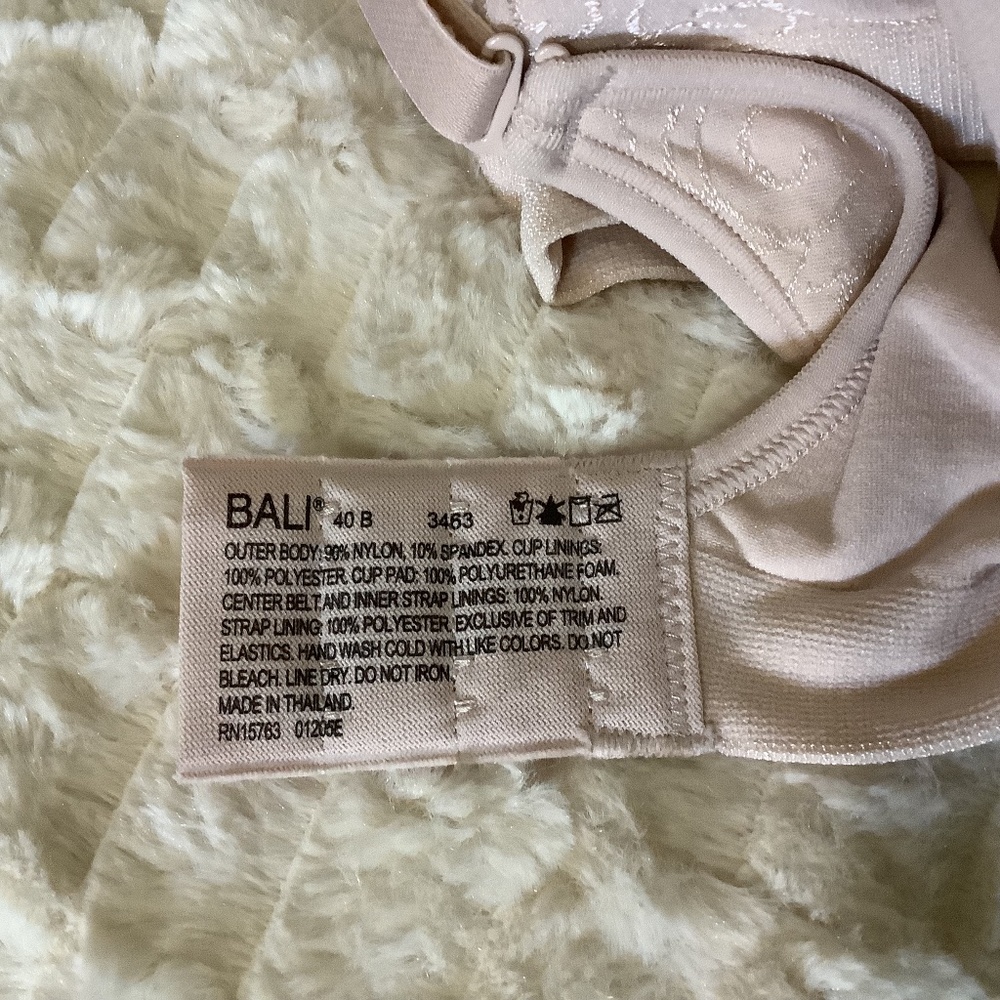 New Bali Cool Comfort Bra 40B Lightly Padded Tan - Picture 10 of 10